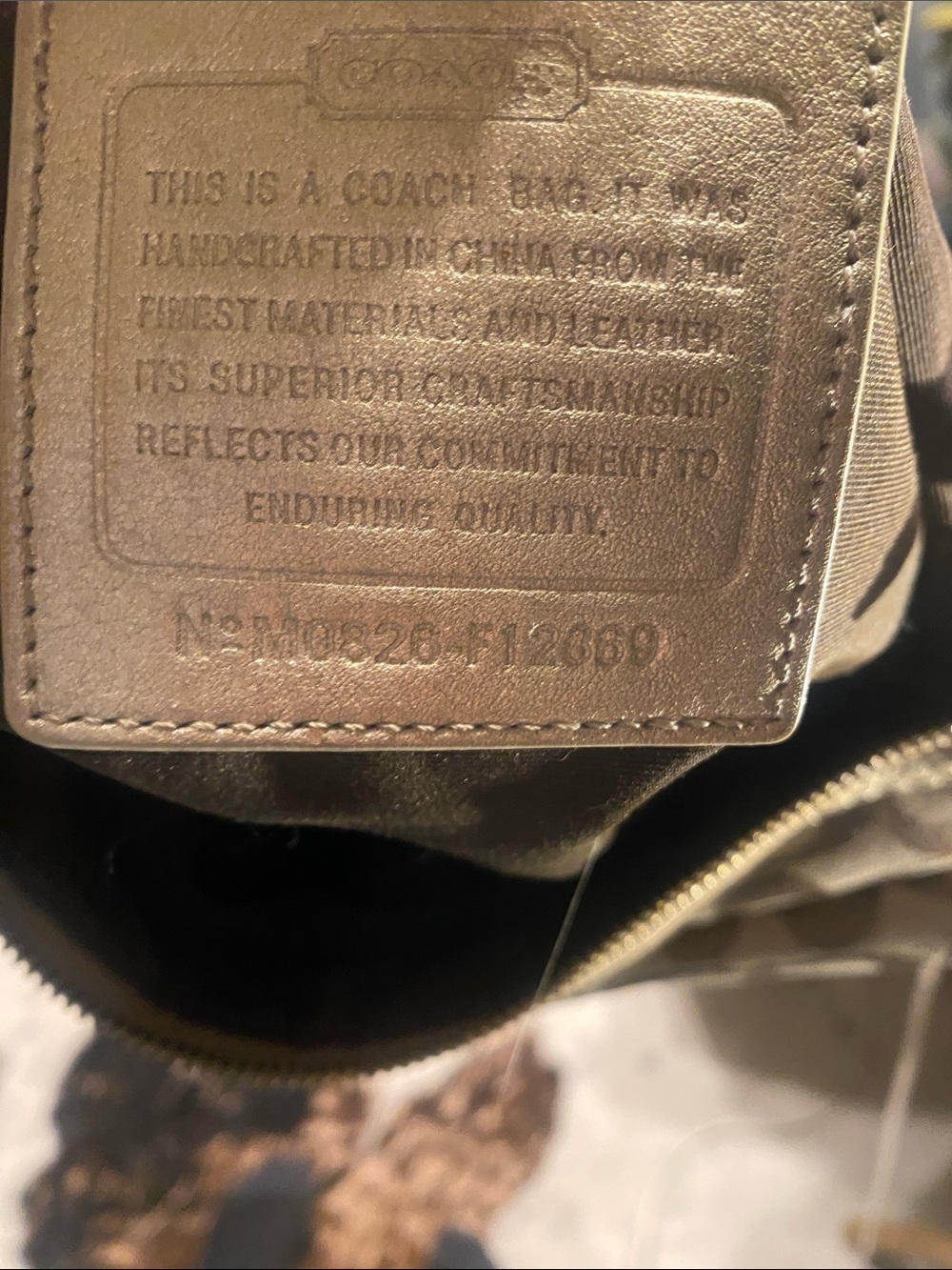 Coach Signature Canvas Shoulder Bag in Beige with Gold Hardware - Picture 4 of 6
